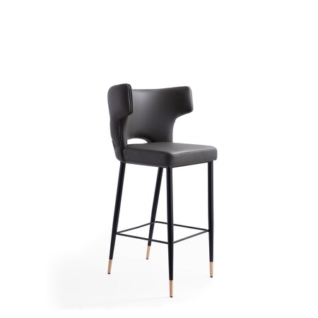 Manhattan Comfort Holguin Barstool in Grey, Black and Gold BS011-GY